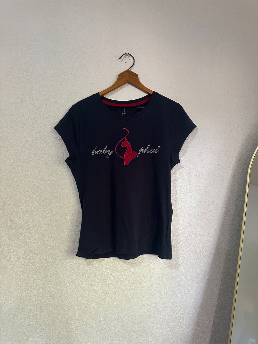 Baby Phat Black Short-Sleeve Tee with Red Logo